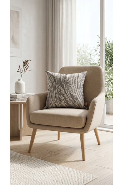 nissahome Double-Sided Imported Lara Pattern Throw Pillow Cover-Anthracite