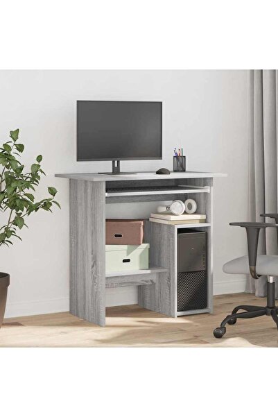 vidaxl Γραφείο Γκρι Sonoma 80 x 45 x 74 εκ. από Επεξεργασμένο Ξύλο