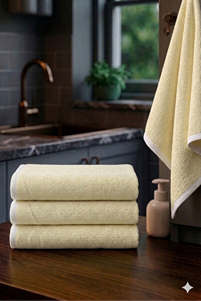 karahanlı tekstil Set of 3 Gofre Textured Kitchen and Hand Towels 45X75 cm