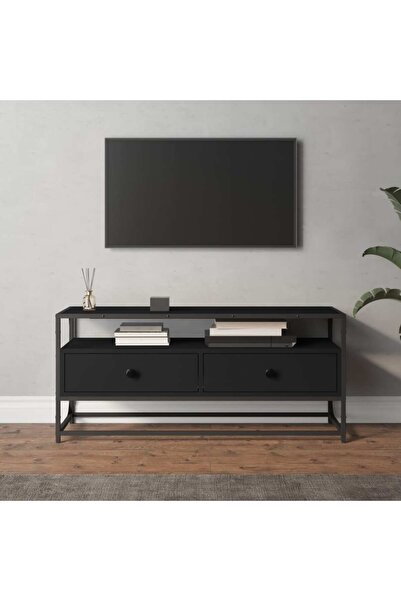 Concept Dulap TV, negru, 100x35x45 cm, lemn prelucrat