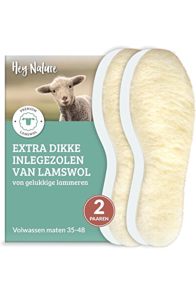 MADE IN CHINA Hey Nature 2 ζεύγη πάτων από μαλλί αρνιού, χοντροί θερμαινόμενο...