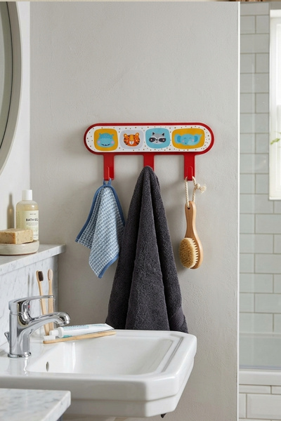 İronika Metal 3 Kancalı Yapışkanlı Desenli Anahtarlık Banyo Mutfak Havlu Askı...