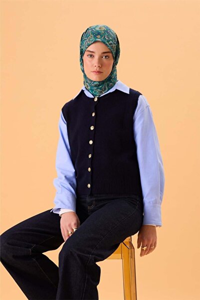 Silk Home Λεπτό βαμβακερό μαλακό κασκόλ με πατίνα πράσινο-κίτρινο με σχέδιο, ...