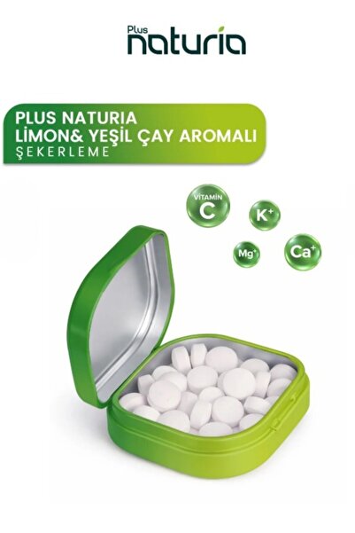 Naturia Limon & Yeşil Çay Aromalı Şeker İlavesiz Tatlandırıcılı Şekerleme 28 Gr
