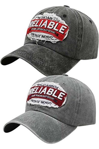 Uniquetrenders Set de 2 șepci de baseball unisex, în stil vintage, cu broderi...