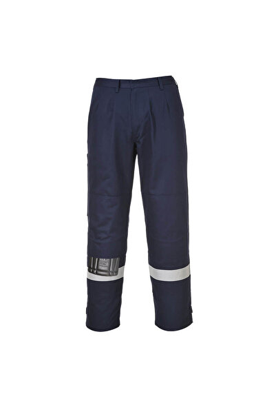 PORTWEST Pantaloni de lucru, ignifugi, cu buzunare, reglabil, bleumarin