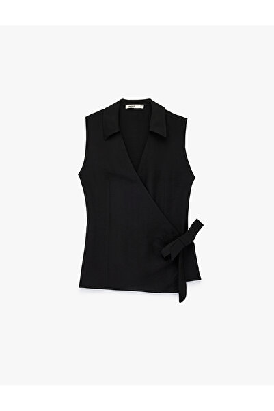 Koton Αμάνικη μπλούζα με διπλό στήθος και λεπτομέρεια δεσίματος με φιόγκο