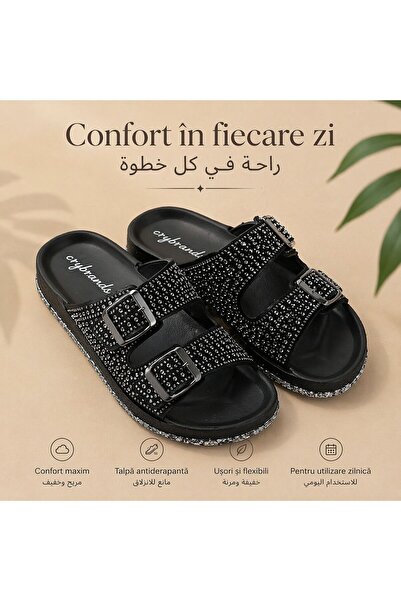 crybrands Ορθοπεδικές Γυναικείες Παντόφλες Glitter Stone – Εξαιρετικά Άνετες ...