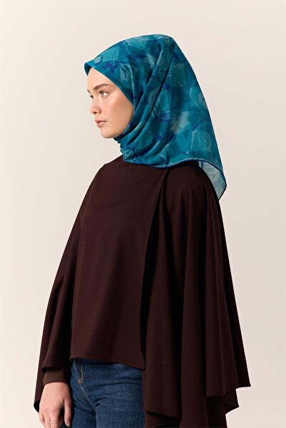 Silk Home Λεπτό βαμβακερό μαλακό κασκόλ με μπλε-τιρκουάζ σχέδιο, αναπνεύσιμο,...