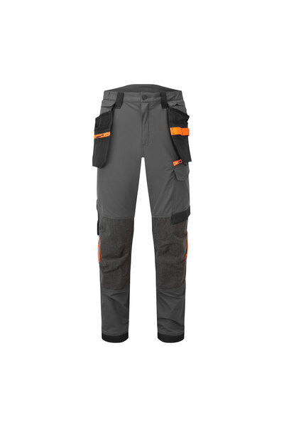 PORTWEST Pantaloni de lucru, stretch, cu buzunare holster, gri