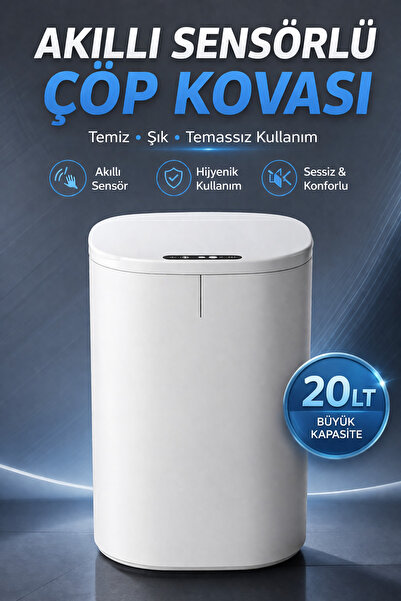 Saule Sensörlü Çöp Kovası 20L Otomatik Kapak Temassız