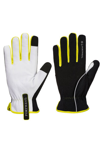 PORTWEST Manusi de protectie, din piele, pentru frig, mentenanta, galben/negru