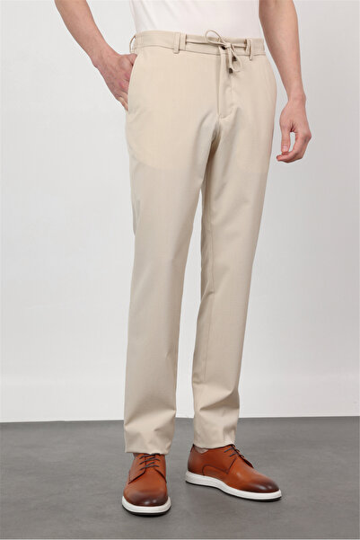 İmza Κρεμ παντελόνι jogger με αυτοσχεδιασμένο σχέδιο, ελαστικό, στενή εφαρμογ...