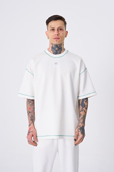 Machinist Ανδρικό μπλουζάκι Stradie Stitch Oversize σε χρώμα εκρού