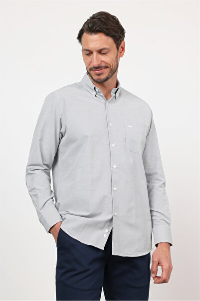 İmza Μαύρο-λευκό πουκάμισο με κουμπιά, γιακά, μακριά μανίκια, τσέπες, καρό σχ...