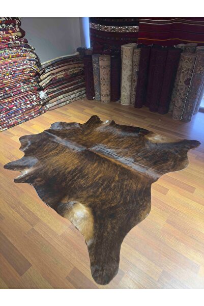 DOGANLAR ANTIQ GERÇEK DERİ NATUREL DANA DERİSİ 351 KAHVE 226X218 POST HALI