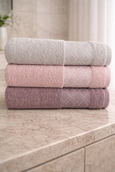 Livera Home Durul Meltem Cotton 3-Piece Bath Body Towel Set, Daily & Dowry Ba...
