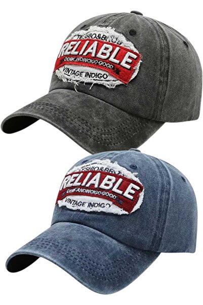 Uniquetrenders Set de 2 șepci de baseball unisex, în stil vintage, cu broderi...