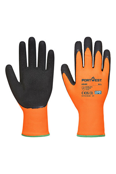 PORTWEST Manusi de protectie, reflectorizante, latex, portocaliu/negru