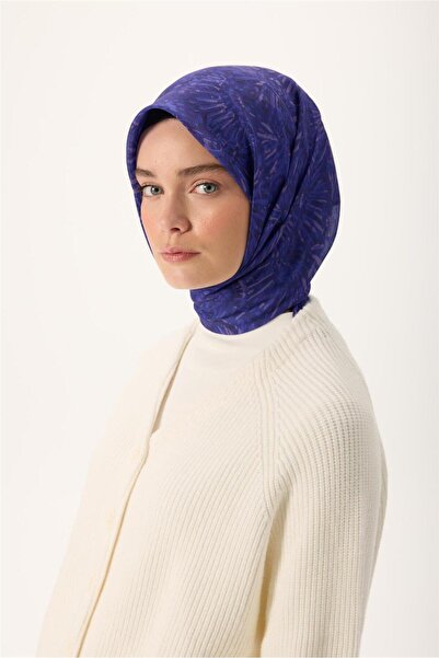 Silk Home Λεπτό βαμβακερό μαλακό κασκόλ με μωβ-λιλά σχέδιο, αντιολισθητική υφ...