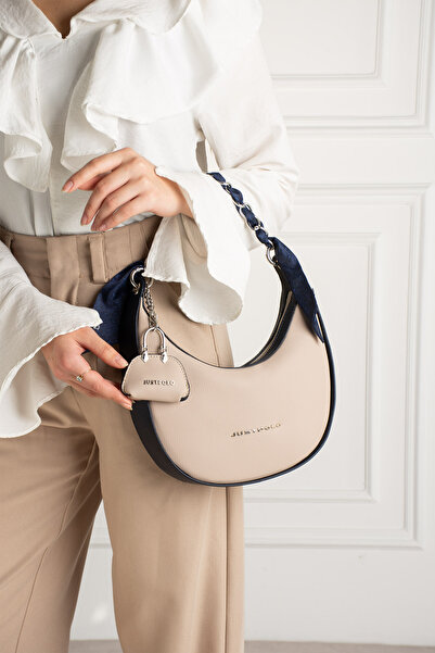 Just Polo حقيبة يد وكتف نسائية باللون الأزرق الداكن-BD6083