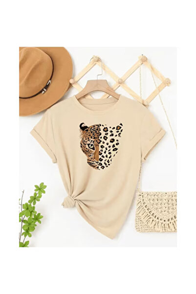 Trendy Sun Women's Relaxed Fit T-Shirt - Women's Leopard Print T-Shirt
