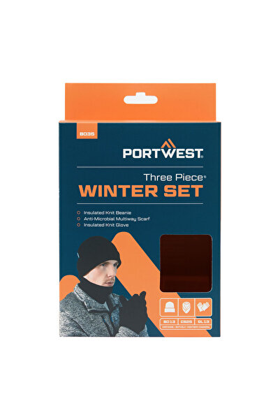 PORTWEST Winter Accessory Set (3pcs), pentru ploaie, negru