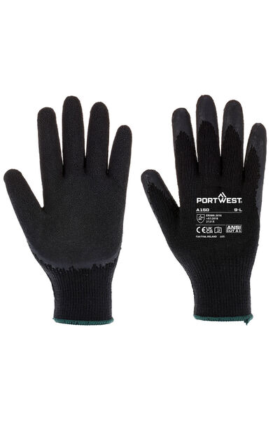 PORTWEST Manusi de protectie, latex, negru