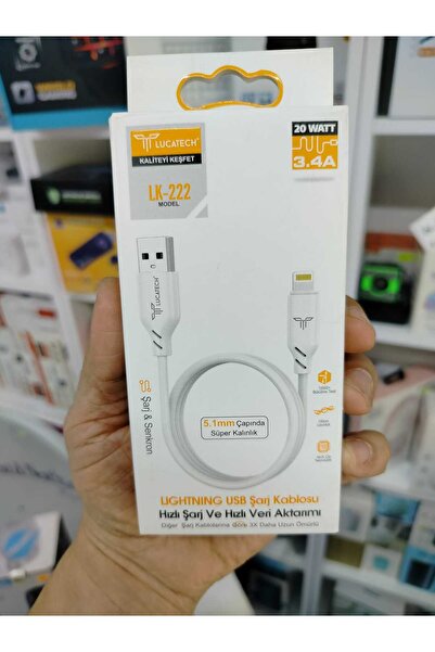 ZEY iphone hızlı şarj kablosu (lightning/usb a) 20w kalın kablo