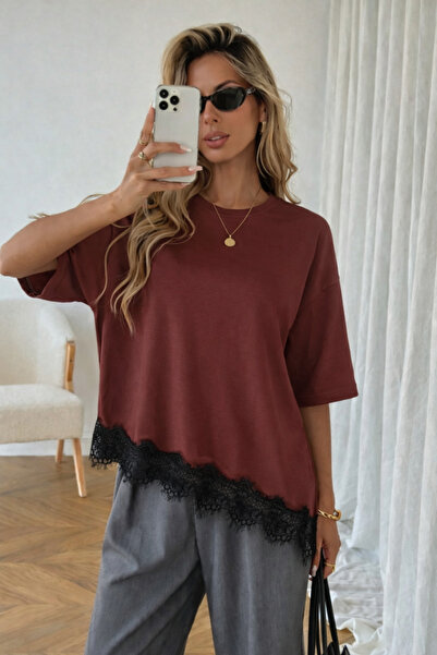 MOONBULL Γυναικείο μπλουζάκι με μονόχρωμη ασύμμετρη φούστα με λεπτομέρεια από...