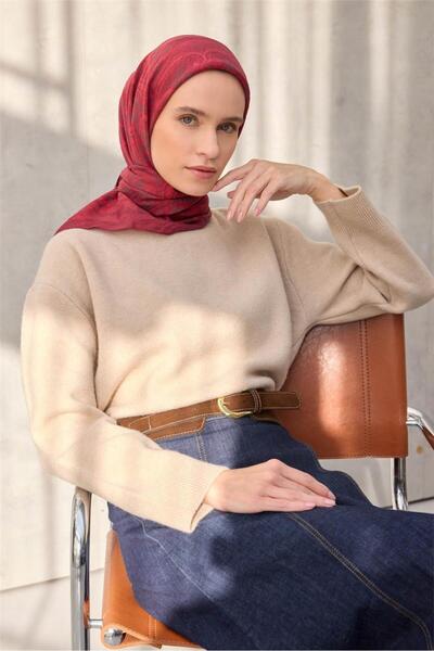 Silk Home Φουλάρι Βισκόζης Βελόρα Τέσσερις Εποχές 90x90