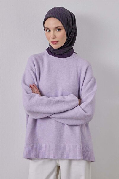 Silk Home Κασκόλ Βισκόζης Βελούδινο Σκούρο Μωβ Τέσσερις Εποχές 90x90