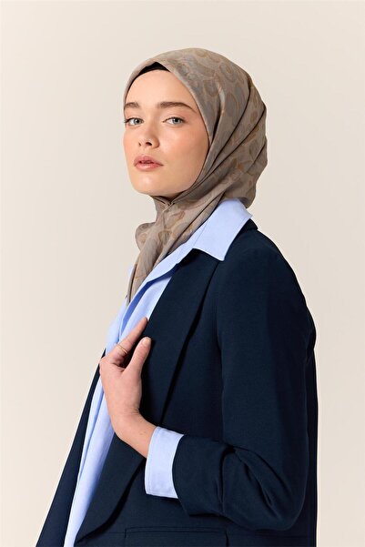 Silk Home Κασκόλ από βισκόζη με μείγμα βελορά, γκρι-μπλε-πράσινο με σχέδιο, α...