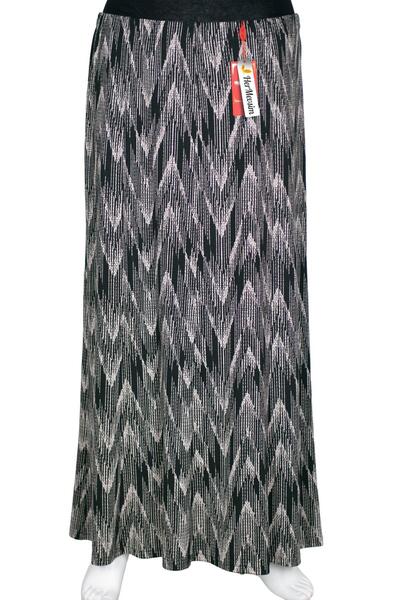 HESNA Γυναικεία Betül 8 τεμαχίων ελαστική μαύρη φούστα χωρίς επένδυση με σχέδ...