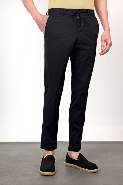 İmza Μπλε ναυτικό παντελόνι τζόγκερ με πλαϊνή τσέπη, στενή γραμμή 1003260166