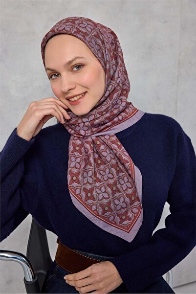 Silk Home Φουλάρι Βισκόζης Βελόρα Τέσσερις Εποχές 90x90