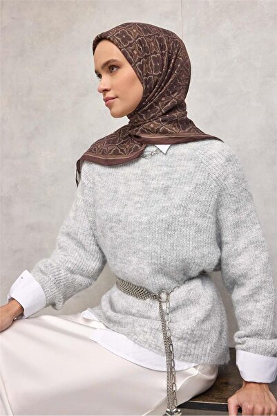 Silk Home Κασκόλ Viscon Velora Bitter Brown με σχέδιο τριφύλλι, σταθερή στάση...