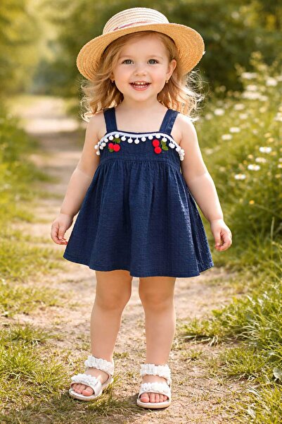 Carnaval Wear KİRAZ DETAYLI RENKLİ KIZ ELBİSE