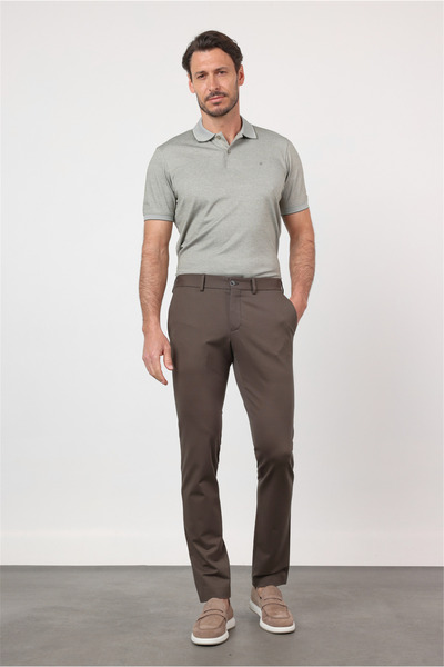 İmza Pantaloni elastici slim fit, tricotați, cu buzunar lateral și model deco...