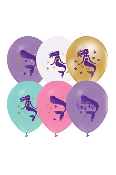 KESKİN SOUND Shimmering Mermaid Pastel Printed Balloon 100Pcs