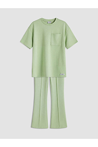 LC Waikiki Tricou și pantaloni evazați pentru fete Sparkly Selections de la S...