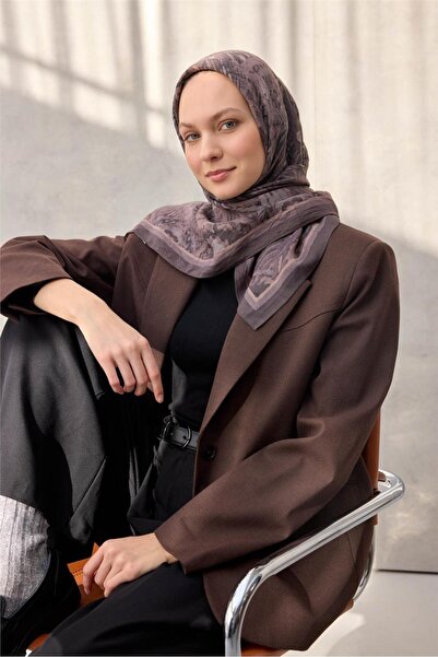 Silk Home Φουλάρι Βισκόζης Βελόρα Τέσσερις Εποχές 90x90