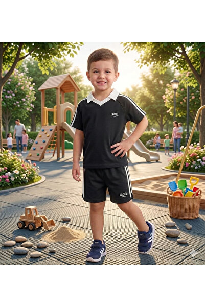 Neo Kids Polo Yaka Şerit Detaylı Şortlu Takım