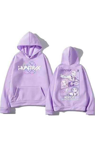 BALİNA Lilac Anime Huntxx Kpop Demon Hunters Kolaž Y2K Unisex dukserica sa ka...