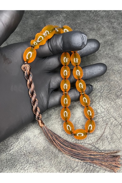 Mos Tespih Μασκότ Υψηλής Ποιότητας Χάντρες Προσευχής Κεχριμπαρένιες με Φούντε...