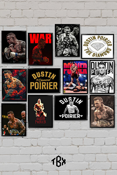 tablomaxtbx 12 Parça Dustin Poirier UFC MMA Elmas Lakaplı Dövüş Spor Dekorati...
