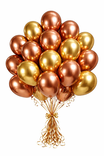 Gemar Chrome Balloons 13 Inch in Copper, Gold Colors 25 Pieces of Balloons.