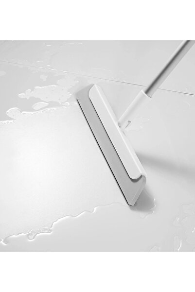 IKEA QUİCK Saplı Yer Sileceği Uzunluk 116 Cm Oynar Başlıklı Plastik Yer Temizleme Aparatı Beyaz Silecek