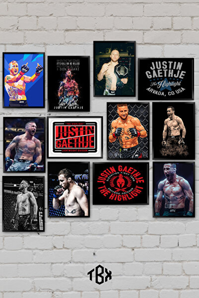 tablomaxtbx 12 Parça Justin Gaethje UFC MMA BMF Lakaplı Dövüş Spor Dekoratif ...