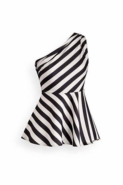 HAZELANNA Ριγέ σατέν μπλούζα